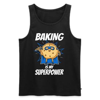Baking is my Superpower, Biscuit - Men's Premium Organic Tank Top - black - Front - AI Model Male 178 light (178cm)