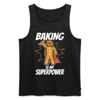 Baking is my Superpower, Lebkuchen - Men's Premium Organic Tank Top - black - Front - AI Model Male 178 light (178cm)