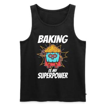 Baking is my Superpower, Muffin - Men's Premium Organic Tank Top - black - Front - AI Model Male 178 light (178cm)