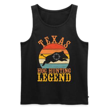 Jäger Wildschwein Jagen - Männer Premium Bio Tank Top - Schwarz - Vorne - Michal (187cm)