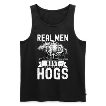 Jäger Wildschwein Jagen - Männer Premium Bio Tank Top - Schwarz - Vorne - Michal (187cm)