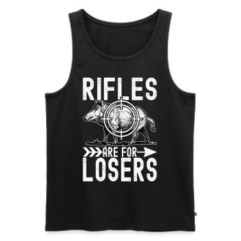 Jäger Wildschwein Jagen - Männer Premium Bio Tank Top - Schwarz - Vorne - Michal (187cm)