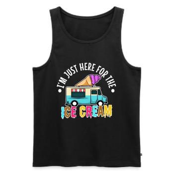 Im just here for the ice cream - Men's Premium Organic Tank Top - black - Front - Michal (187cm)