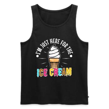 Im just here for the ice cream - Männer Premium Bio Tank Top - Schwarz - Vorne - Michal (187cm)