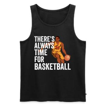 C’est toujours l’heure pour l’équipe des joueurs de basket-ball - Débardeur bio Premium Homme - noir - Devant - Michal (187cm)