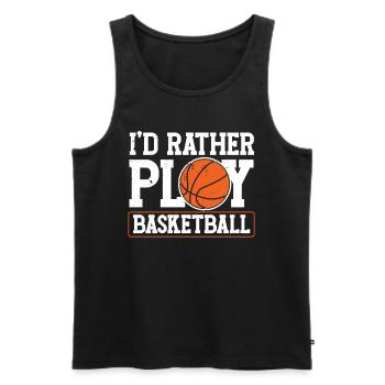 Je préfère jouer en équipe de basketteur - Débardeur bio Premium Homme - noir - Devant - Michal (187cm)