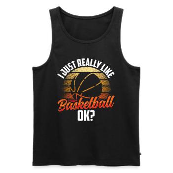 J’aime beaucoup le basket, les joueurs de basket - Débardeur bio Premium Homme - noir - Devant - Michal (187cm)