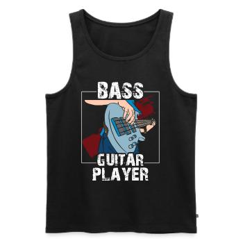 Guitariste Basse Bassiste Musicien Basse Guitare - Débardeur bio Premium Homme - noir - Devant - Michal (187cm)
