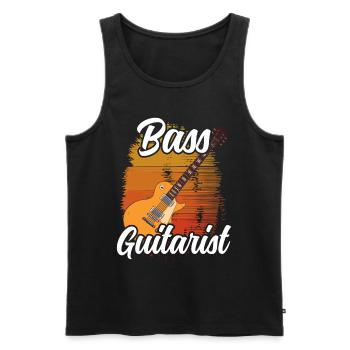 Guitariste Basse Bassiste Basse Musicien de guitare basse - Débardeur bio Premium Homme - noir - Devant - Michal (187cm)