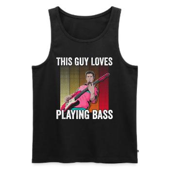 This guy loves to play bass musician - Men's Premium Organic Tank Top - black - Front - AI Model Male 178 light (178cm)