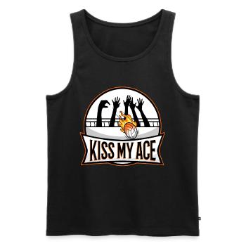 Kiss my ace volleyball - Männer Premium Bio Tank Top - Schwarz - Vorne - AI Model Male 178 light (178cm)