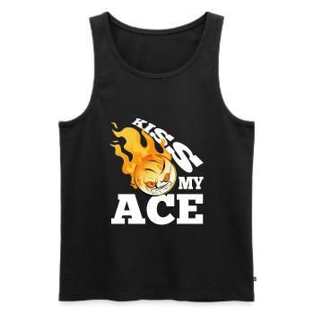 Kiss my ace volleyball - Männer Premium Bio Tank Top - Schwarz - Vorne - AI Model Male 178 light (178cm)