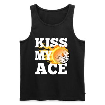 Kiss my ace volleyball - Männer Premium Bio Tank Top - Schwarz - Vorne - AI Model Male 178 light (178cm)
