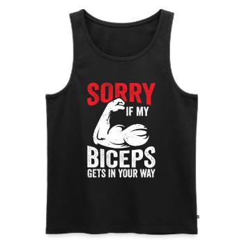 Sorry if my biceps get in your way - Men's Premium Organic Tank Top - black - Front - AI Model Male 178 light (178cm)