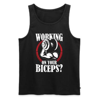 Arbeiten Sie An Ihrem Bizeps Workout Muskeln Curls - Männer Premium Bio Tank Top - Schwarz - Vorne - Michal (187cm)