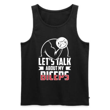 Parlons de mon entraînement musculaire biceps curls - Débardeur bio Premium Homme - noir - Devant - Michal (187cm)