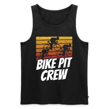 Bicycle Pit Crew Cycling Race Cyclist - Men's Premium Organic Tank Top - black - Front - Michal (187cm)