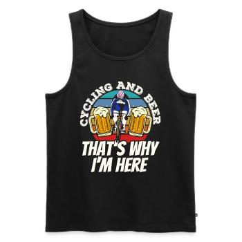 Radfahren Und Bier Deshalb Bin Ich Hier Fahrrad - Männer Premium Bio Tank Top - Schwarz - Vorne - Michal (187cm)