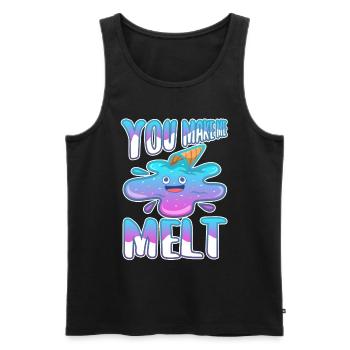 You make me melt, Eiscreme - Männer Premium Bio Tank Top - Schwarz - Vorne - Michal (187cm)