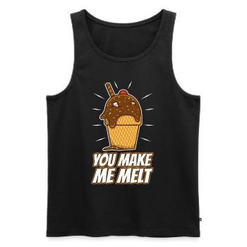 You make me melt, Eiscreme - Männer Premium Bio Tank Top - Schwarz - Vorne - Michal (187cm)