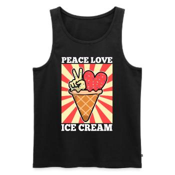 Peace Love Ice Cream - Männer Premium Bio Tank Top - Schwarz - Vorne - Michal (187cm)