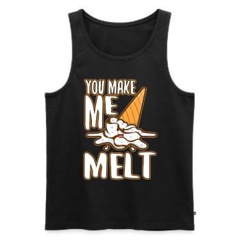 You make me melt, Eiscreme - Männer Premium Bio Tank Top - Schwarz - Vorne - Michal (187cm)