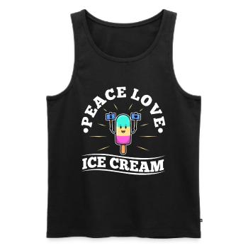 Peace Love Ice Cream - Männer Premium Bio Tank Top - Schwarz - Vorne - Michal (187cm)