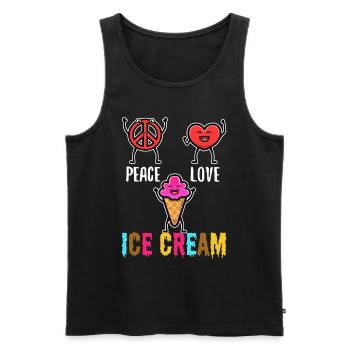 Peace Love Ice Cream - Männer Premium Bio Tank Top - Schwarz - Vorne - AI Model Male 178 light (178cm)