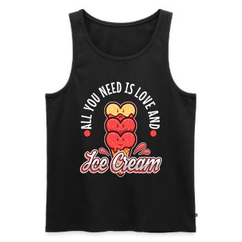 All you need is love and ice cream - Männer Premium Bio Tank Top - Schwarz - Vorne - Michal (187cm)