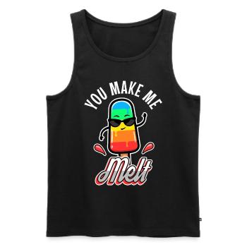 You make me melt, Eiscreme - Männer Premium Bio Tank Top - Schwarz - Vorne - Michal (187cm)