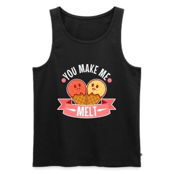 You make me melt, Eiscreme - Männer Premium Bio Tank Top - Schwarz - Vorne - Michal (187cm)