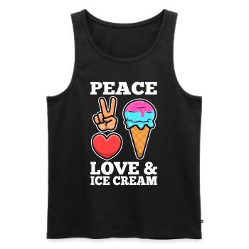 Peace Love Ice Cream - Men's Premium Organic Tank Top - black - Front - Michal (187cm)