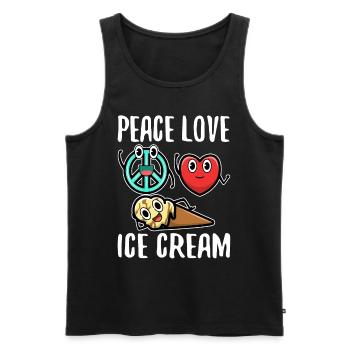 Peace Love Ice Cream - Männer Premium Bio Tank Top - Schwarz - Vorne - AI Model Male 178 light (178cm)