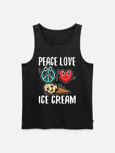Peace Love Ice Cream - Men's Premium Organic Tank Top - black