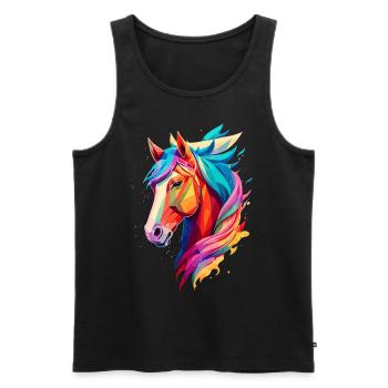Polygon Horse - Men's Premium Organic Tank Top - black - Front - AI Model Male 178 light (178cm)