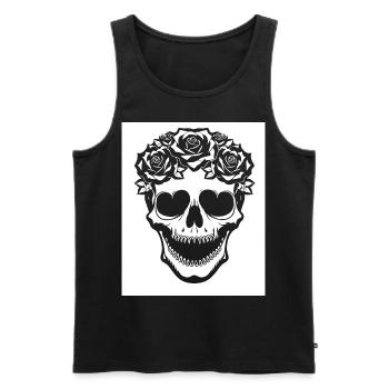 Horror Skull Skull Art Skull Gothic Heavy Metal - Men's Premium Organic Tank Top - black - Front - Michal (187cm)