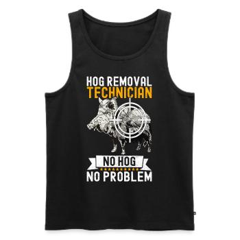Jäger Wildschwein Jagen - Männer Premium Bio Tank Top - Schwarz - Vorne - Michal (187cm)