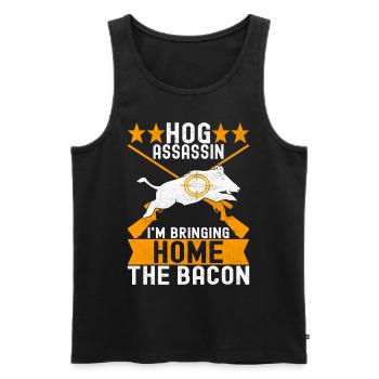 Jäger Wildschwein Jagen - Männer Premium Bio Tank Top - Schwarz - Vorne - Michal (187cm)