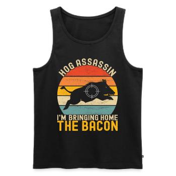Jäger Wildschwein Jagen - Männer Premium Bio Tank Top - Schwarz - Vorne - Michal (187cm)