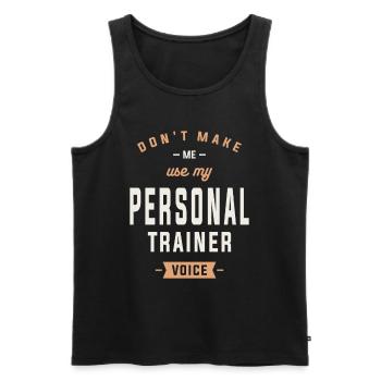 Personal Trainer - Voice of Motivation - Men's Premium Organic Tank Top - black - Front - Michal (187cm)