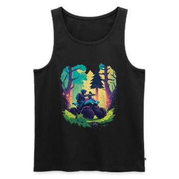 Quad Motorsport Offroad Biker Adventure Bike - Men's Premium Organic Tank Top - black - Front - AI Model Male 178 light (178cm)