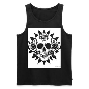 Horror Skull Skull Art Skull Gothic Heavy Metal - Men's Premium Organic Tank Top - black - Front - Michal (187cm)