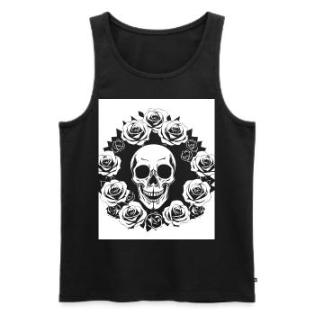 Horror Skull Skull Art Skull Gothic Heavy Metal - Men's Premium Organic Tank Top - black - Front - Michal (187cm)