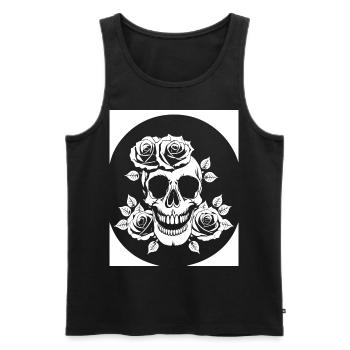 Horror Schädel Schädel Kunst Schädel Gothic Heavy Metal - Männer Premium Bio Tank Top - Schwarz - Vorne - AI Model Male 178 light (178cm)
