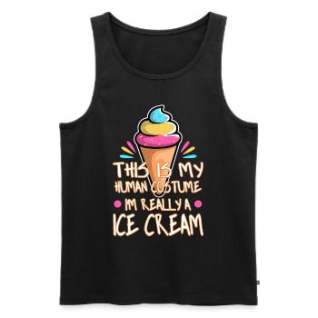 This is my human costume i'm really a ice cream - Männer Premium Bio Tank Top - Schwarz - Vorne - AI Model Male 178 light (178cm)