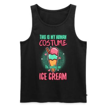 This is my human costume i'm really a ice cream - Männer Premium Bio Tank Top - Schwarz - Vorne - AI Model Male 178 light (178cm)
