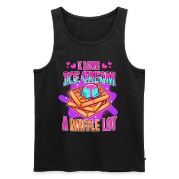I love ice cream a waffle lot - Men's Premium Organic Tank Top - black - Front - AI Model Male 178 light (178cm)