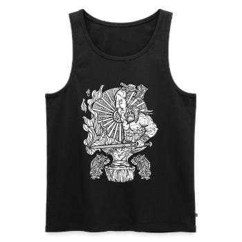 Viking blacksmith runes hammer and sword - Men's Premium Organic Tank Top - black - Front - AI Model Male 178 light (178cm)