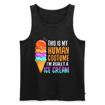This is my human costume i'm really a ice cream - Männer Premium Bio Tank Top - Schwarz - Vorne - AI Model Male 178 light (178cm)