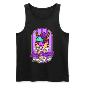 I love ice cream a waffle lot - Men's Premium Organic Tank Top - black - Front - AI Model Male 178 light (178cm)